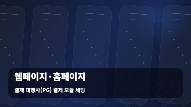 결제 대행사(PG) 결제 모듈 세팅 웹페이지·홈페이지 웹페이지 홈페이지 최적화? 전 필수 비교 대표 이미지
