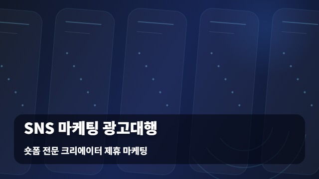 숏폼 전문 크리에이터 제휴 마케팅 SNS 광고대행 중심의 SNS 광고대행 전략 대표 이미지